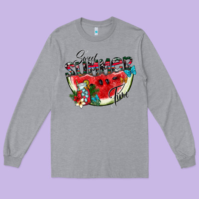 Sweet Summer Time Long Sleeve Tee Designed By Sublimationcraftshop