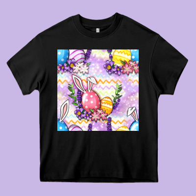 Easter Eggs With Flowers Seamless Pattern Heavy Core Tee Designed By Bundleandbundleshop