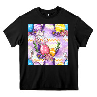 Black Easter Eggs With Flowers Seamless Pattern Heavy Core Tee - BundleAndBundleShop