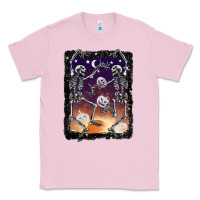 Bubblegum Pink halloween dancing skeletons stars Classic Tee - BarkalooDesign