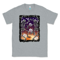 Heather Grey halloween dancing skeletons stars Classic Tee - BarkalooDesign