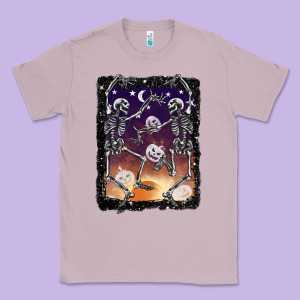 Halloween Dancing Skeletons Stars Classic Tee Designed By Barkaloodesign