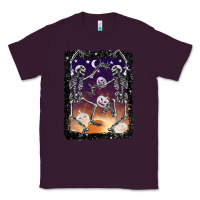 Plum halloween dancing skeletons stars Classic Tee - BarkalooDesign