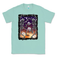 Seafoam halloween dancing skeletons stars Classic Tee - BarkalooDesign