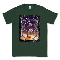 Sports Green halloween dancing skeletons stars Classic Tee - BarkalooDesign
