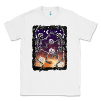 White halloween dancing skeletons stars Classic Tee - BarkalooDesign