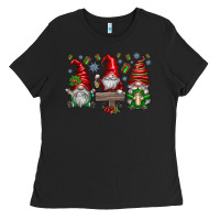 Black christmas gnomes celebration Ladies Tee - CowhideDigitalArt