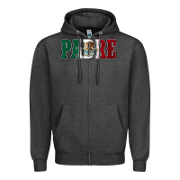 Charcoal Heather Mexican Flag Padre Zipper Hoodie - Jasminsmagicworld