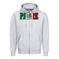 Heather Grey Mexican Flag Padre Zipper Hoodie - Jasminsmagicworld