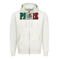 Oatmeal Heather Mexican Flag Padre Zipper Hoodie - Jasminsmagicworld