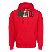 Red Mexican Flag Padre Zipper Hoodie - Jasminsmagicworld