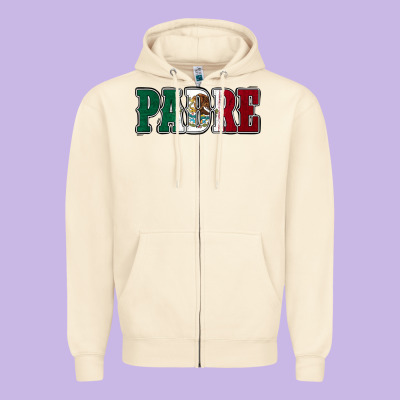 Mexican Flag Padre Zipper Hoodie Designed By Jasminsmagicworld