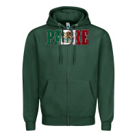 Sports Green Mexican Flag Padre Zipper Hoodie - Jasminsmagicworld