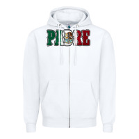 White Mexican Flag Padre Zipper Hoodie - Jasminsmagicworld