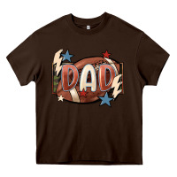 Chocolate Brown football dad Heavy Core Tee - FaDigitalArtStudio