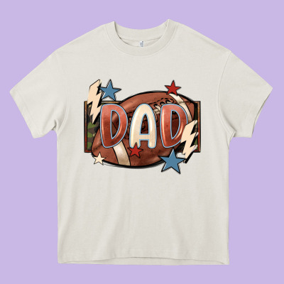 Football Dad Heavy Core Tee Designed By Fadigitalartstudio
