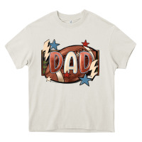 Cream football dad Heavy Core Tee - FaDigitalArtStudio