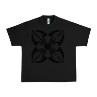 Black trippy psychedelic rave sacred geometry Urban Heavy Tee - DesigneFamous