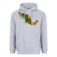 Guerrero Mexico Serape Cactus Sunflower Map Heavyweight Hoodie | Teevron