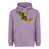 Lavender Guerrero Mexico Serape Cactus Sunflower Map Heavyweight Hoodie - RanaPortraitStore