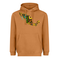 Meerkat Guerrero Mexico Serape Cactus Sunflower Map Heavyweight Hoodie - RanaPortraitStore