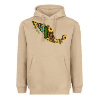 Mushroom Guerrero Mexico Serape Cactus Sunflower Map Heavyweight Hoodie - RanaPortraitStore