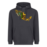 Smoke Guerrero Mexico Serape Cactus Sunflower Map Heavyweight Hoodie - RanaPortraitStore