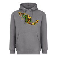 Storm Guerrero Mexico Serape Cactus Sunflower Map Heavyweight Hoodie - RanaPortraitStore
