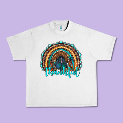 Western Thanksgiving Rainbow With Turkey Urban Heavy Tee Designed By Ranaportraitstore