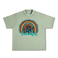 Oil Green western thanksgiving rainbow with turkey Urban Heavy Tee - RanaPortraitStore