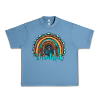 Pebble Blue western thanksgiving rainbow with turkey Urban Heavy Tee - RanaPortraitStore