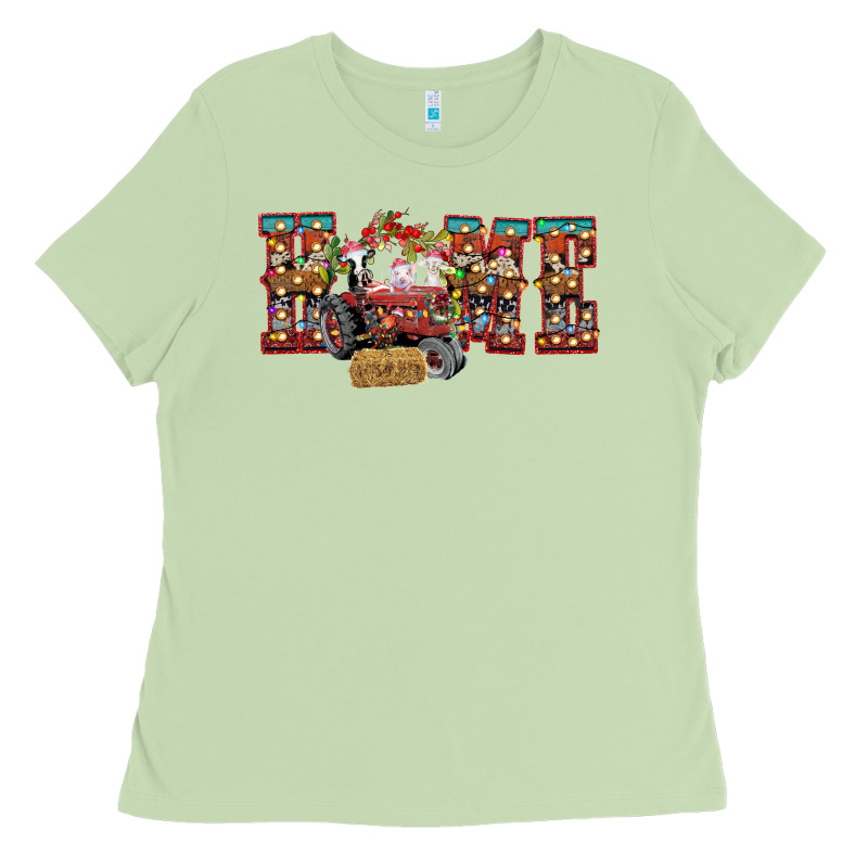 Home Christmas Farm Animals Ladies Tee by CowhideDigitalArt | Teevron