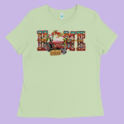 Home Christmas Farm Animals Ladies Tee Designed By Cowhidedigitalart