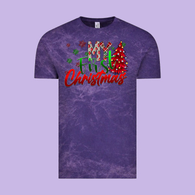 My First Christmas Vintage Tee Designed By Cowhidedigitalart