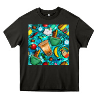 Asphalt school boy coffe cup with camouflage seamless pattern bbs Heavy Core Tee - BundleAndBundleShop