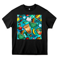 Black school boy coffe cup with camouflage seamless pattern bbs Heavy Core Tee - BundleAndBundleShop