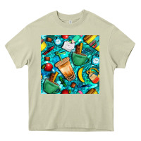 Mossy school boy coffe cup with camouflage seamless pattern bbs Heavy Core Tee - BundleAndBundleShop
