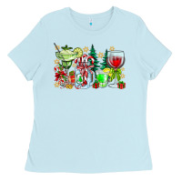 Baby Blue Christmas tequila Ladies Tee - CowhideDigitalArt