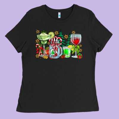 Christmas Tequila Ladies Tee Designed By Cowhidedigitalart