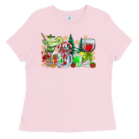 Bubblegum Pink Christmas tequila Ladies Tee - CowhideDigitalArt
