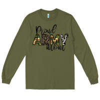 Army Green proud Army mom Long Sleeve Tee - CowhideDigitalArt