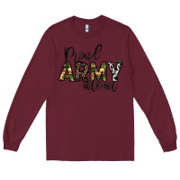 Burgundy proud Army mom Long Sleeve Tee - CowhideDigitalArt