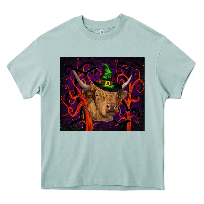 Halloween Glitter Highland Cow Tumbler Heavy Core Tee by RanaPortraitStore | Teevron