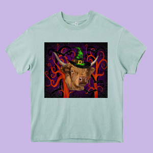 Halloween Glitter Highland Cow Tumbler Heavy Core Tee Designed By Ranaportraitstore