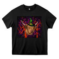 Black halloween glitter highland cow tumbler Heavy Core Tee - RanaPortraitStore