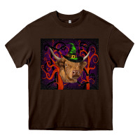 Chocolate Brown halloween glitter highland cow tumbler Heavy Core Tee - RanaPortraitStore
