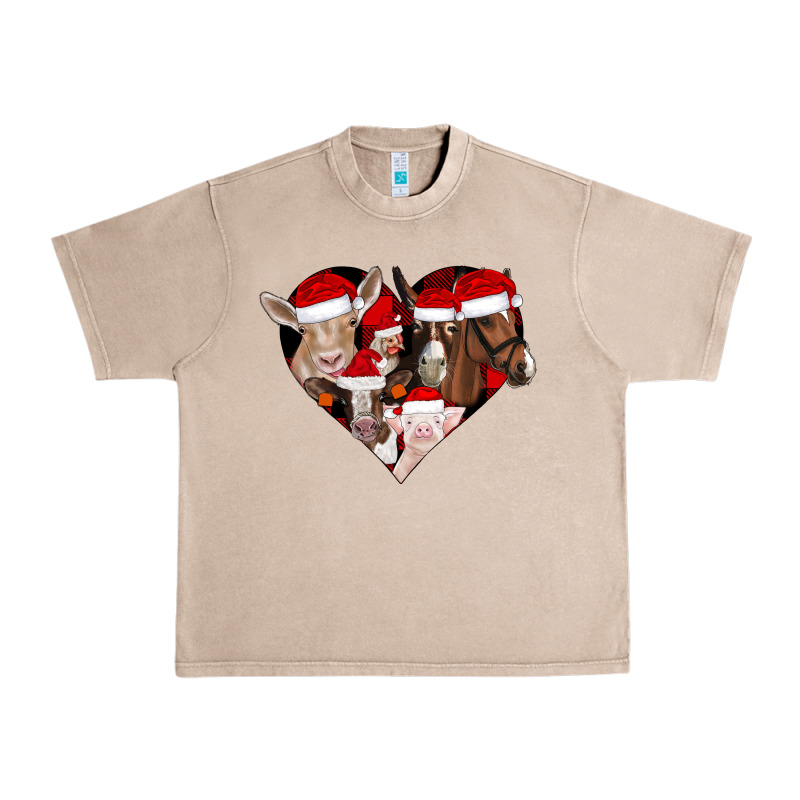 Farm Animals Christmas Urban Heavy Tee by CowhideDigitalArt | Teevron