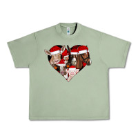 Oil Green farm animals christmas Urban Heavy Tee - CowhideDigitalArt