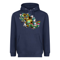 Navy Guerrero Mexico Sunflower Map Heavyweight Hoodie - RanaPortraitStore