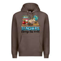 Coffee teachers change the world Premium Hoodie - BarkalooDesign